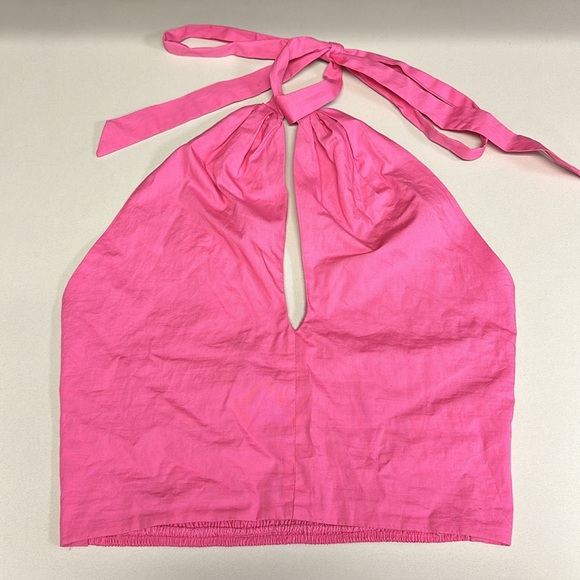 🔥NEW Anthropologies O.P.T Pink Halter Neck Cropped Top & Ruffle Midi Skirt Set - Picture 2 of 10